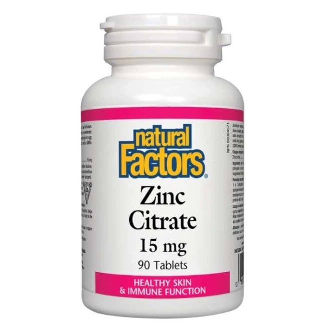 Natural Factors Zinc Citrate/ Цинк (цитрат) 15 mg x 90 таблетки