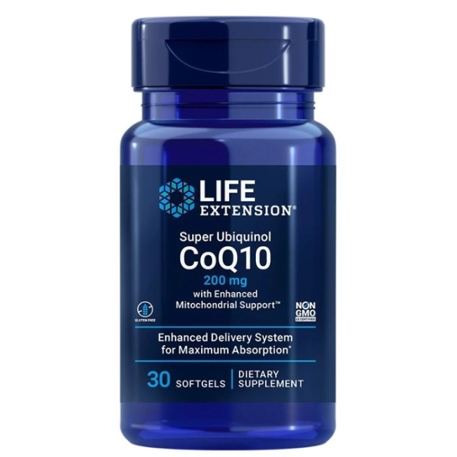 Life Extension Енергия, Сърдечна функция - Коензим Q10 (убиквнол), 200 mg x 30 софтгел капсули
