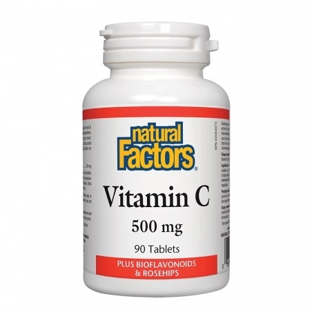 Natural Factors Vitamin C/ Витамин C 500 mg + Шипка и Биофлавони х 90 таблетки