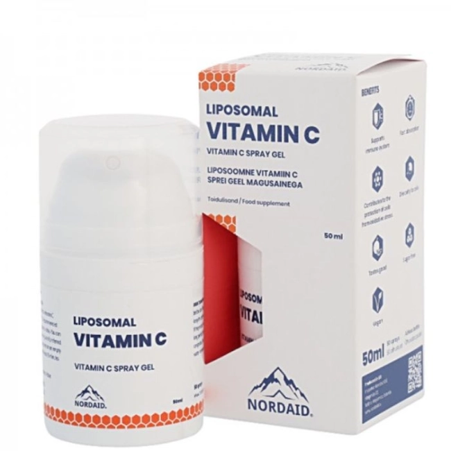 Nordaid Имунитет - Липозомен Витамин С  - спрей-гел за уста с вкус на манго, 50 ml