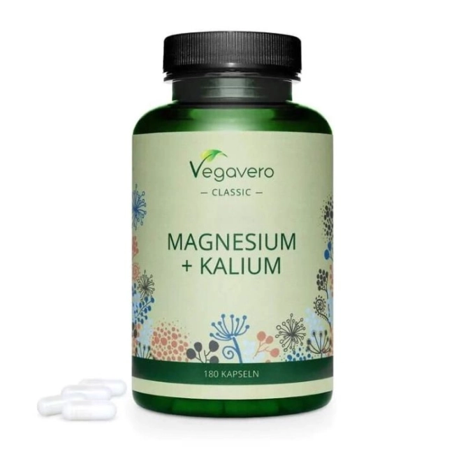 Vegavero Magnesium + Kalium / Магнезий + Калий, 180 капсули, 100% Vegan