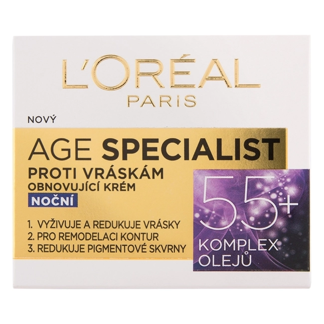 Loreal Age Specialist 55+ Възстановяващ нощен крем против стареене 50 мл