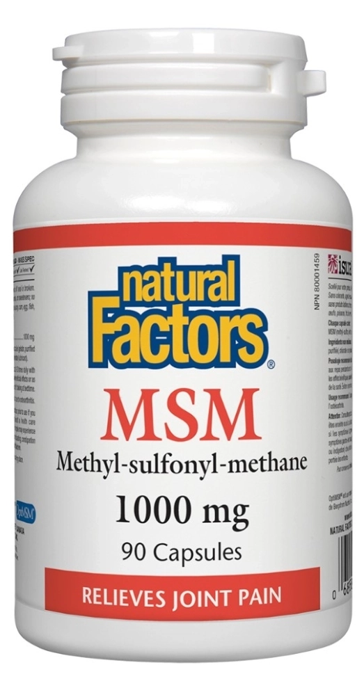 Natural Factors MSM/ МСМ - Метил-Сулфонил-Метан 1000 mg х 90 капсули