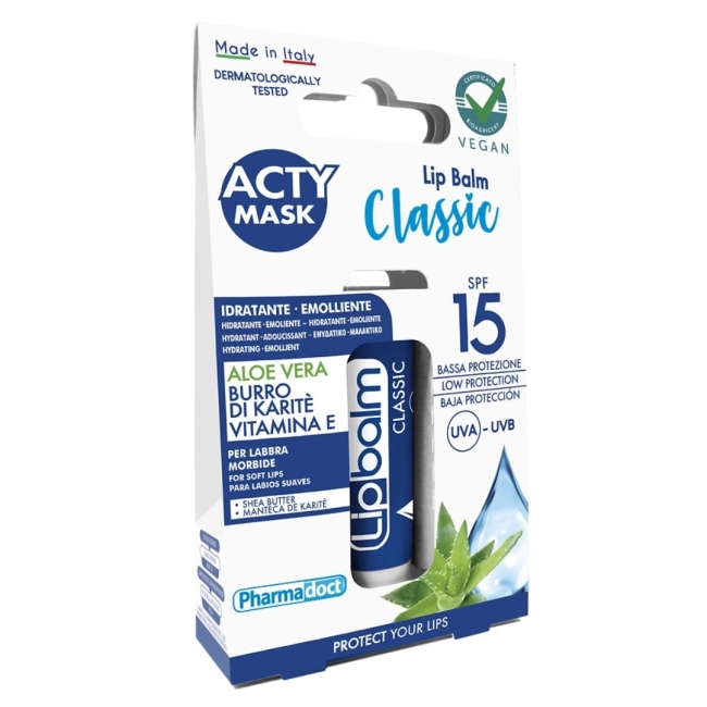 ACTY MASK Балсам за устни КЛАСИК 5.7мл SPF15 Алое вера