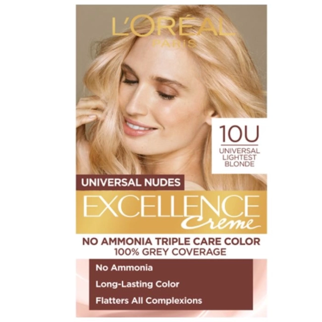 L’Oreal Excellence Universal Nudes Безамонячна боя за коса цвят 10U Lightest Blonde