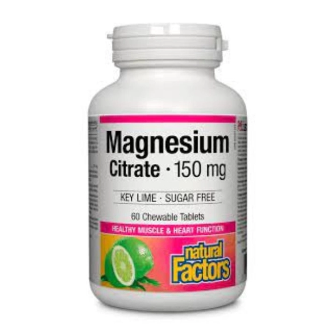 Natural Factors Magnesium Citrate/ Магнезий (цитрат) 150 mg х 60 дъвчащи таблетки