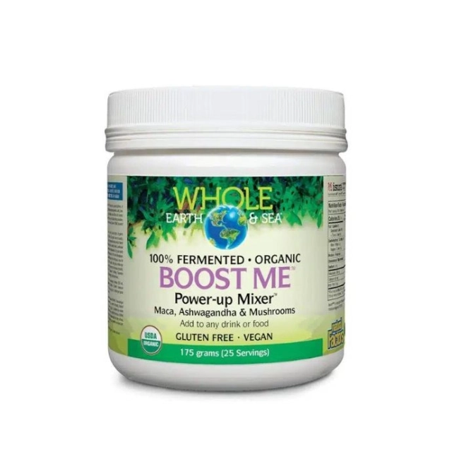 Natural Factors Формула с мака, ашваганда, смес от гъби - Boost Me™ Power-up Mixer™ Whole Earth & Sea х 175 g прах/ 25 дози