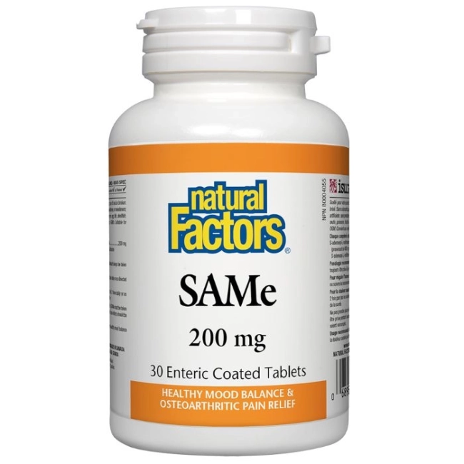 Natural Factors SAMe (S-Adenosyl-L-Methionine)/ САМе 200 mg х 30 таблетки