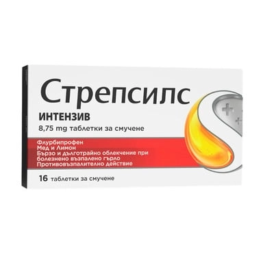  Стрепсилс Интензив Мед и лимон x16 таблетки за смучене