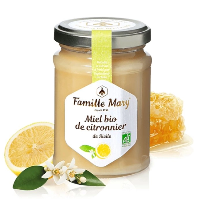 Famille Mary Био пчелен мед от лимоново дърво - Miel bio de citronnier de Sicile, 230 g