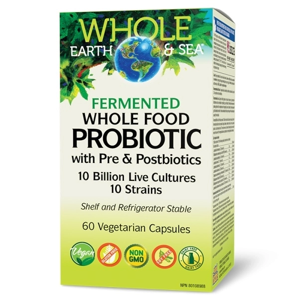 Natural Factors Пробиотик + пребиотик и постбиотик от ферментирали храни, 10 млрд. живи култури от 10 щама, 60 капсули