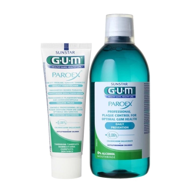 GUM Paroex Комплект "Антиплака" Паста + вода