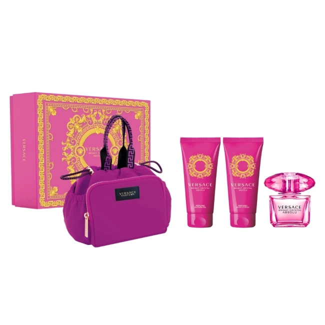 Versace	Bright Crystal Absolu W Set EdP 90 ml + Лосион за тяло 100 ml + Душ гел 100 ml + Чанта