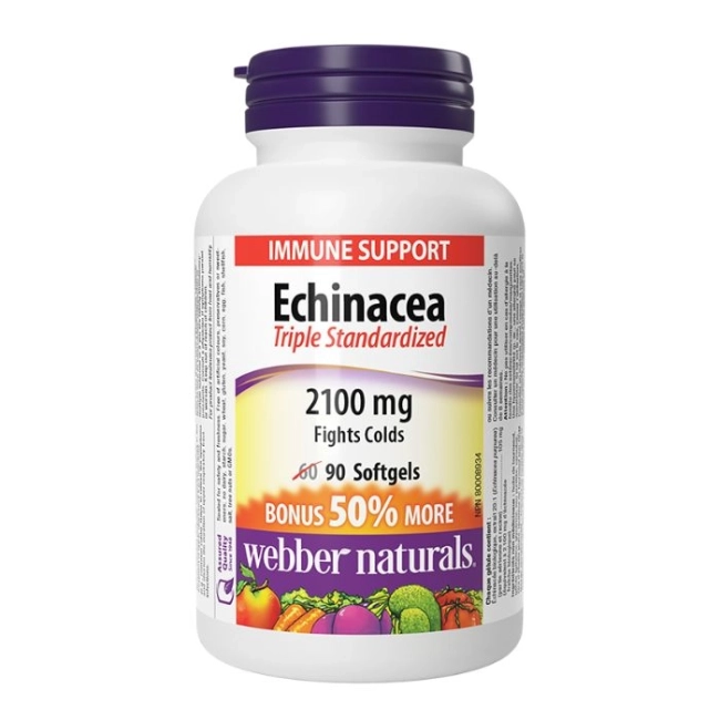 Webber Naturals Имунитет - Ехинацея (тройно стандартизиран екстракт) 2100 mg, 90 софтгел капсули