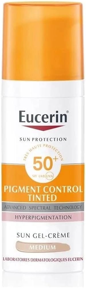 Eucerin Pigment Control Tinted Оцветен слънцезащитен гел-крем SPF50+ тъмен нюанс 50 мл