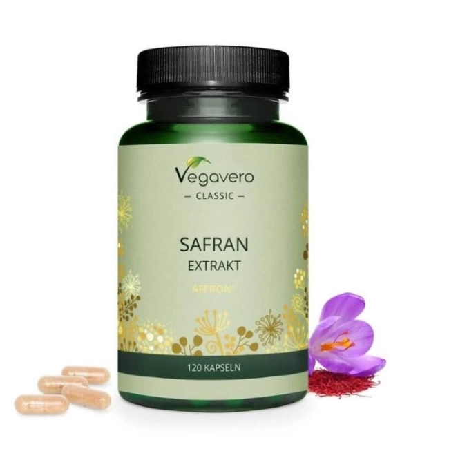 Vegavero Safran Extrakt / Шафран екстракт, 120 капсули, 100% Vegan