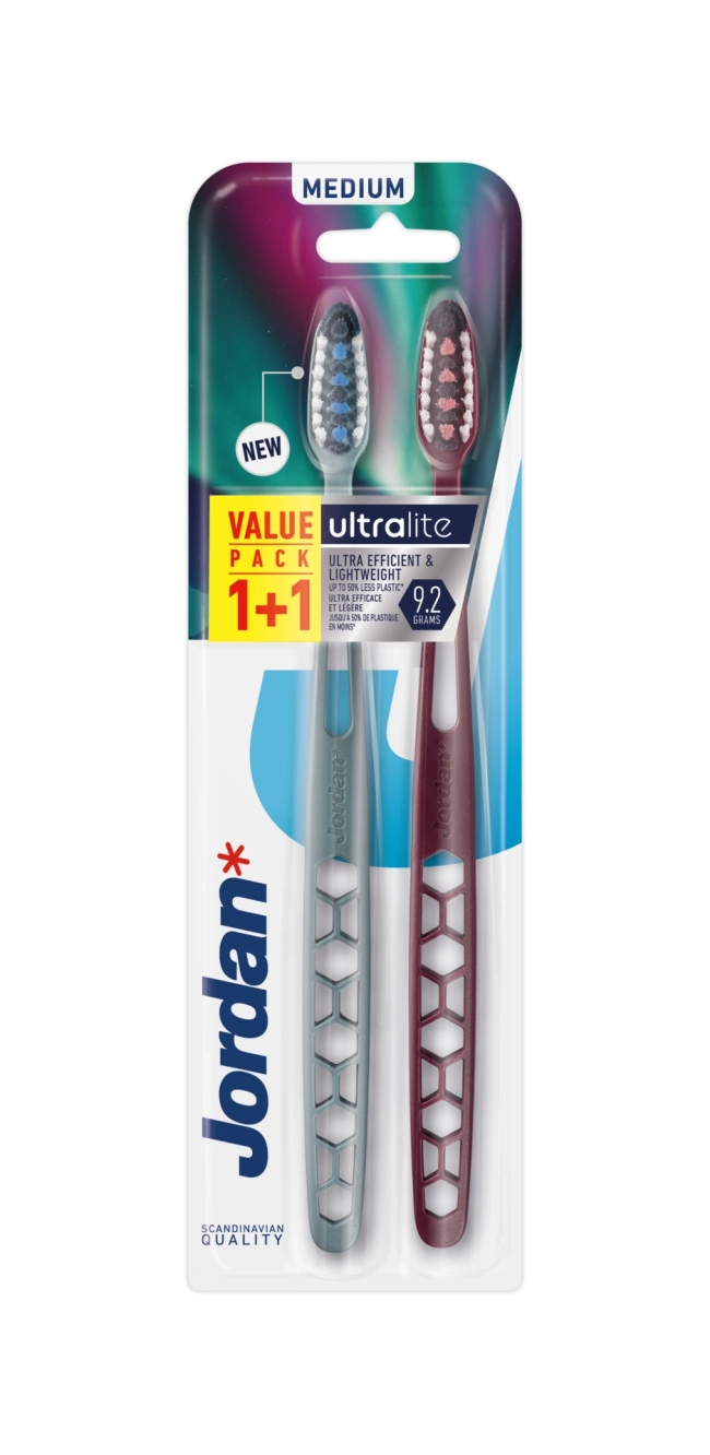 ПРОМО ДУО Jordan Ultralite Четка за зъби Медиум 1+1