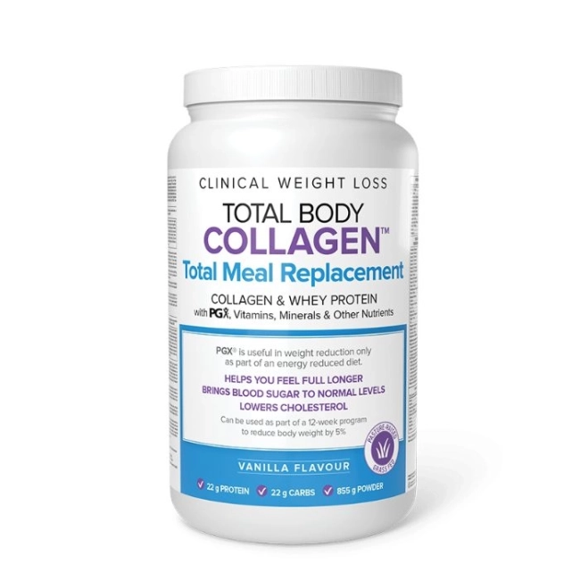Natural Factors Колаген, суроватъчен протеин с PGX витамини, минерали и нутриенти -  Total Body Collagen™ , 855 g прах, с вкус на ванилия