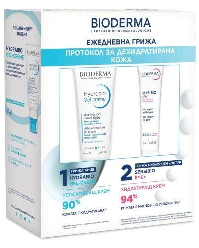 Bioderma Hydrabio & Sensibio Комплект - Хидратиращ гел-крем и Околоочен крем, 40 + 15 ml