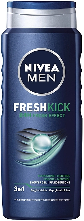 Nivea MEN Fresh Kick Душ гел за тяло, лице и коса 250 мл