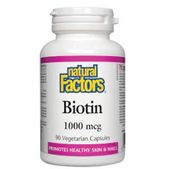 Natural Factors Biotin/ Биотин / Kоса, кожа, нокти, 90 капсули