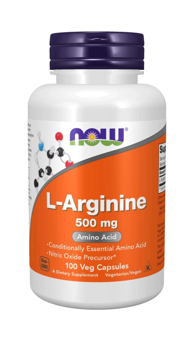 NOW L-Arginine 500 mg 100 растителни капсули