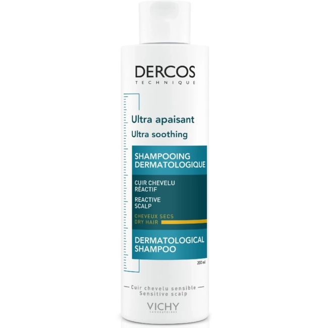 Vichy Dercos Ultra Soothing Успокояващ шампоан за суха коса 200 мл