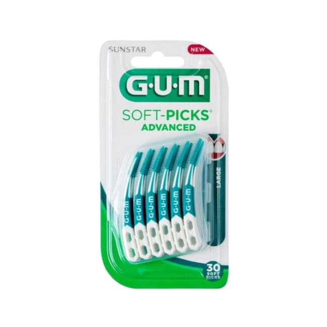 GUM Клечки за зъби с мек накрайник Advanced 30 броя LARGE блистер