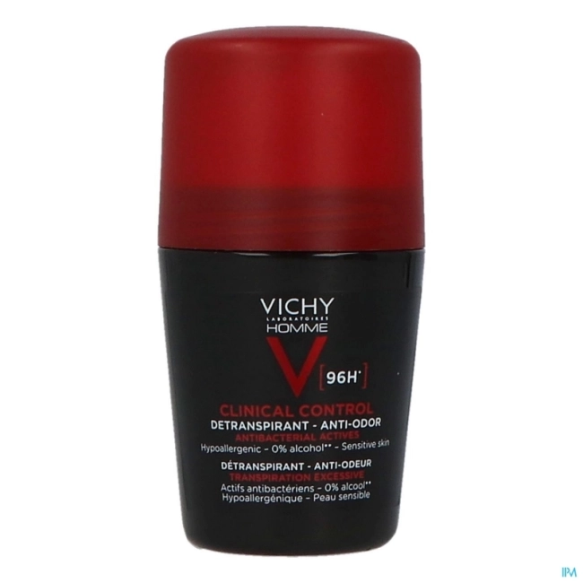 Vichy Homme Clinical Control Рол-он дезодорант против неприятна миризма до 96 часа, 50 ml