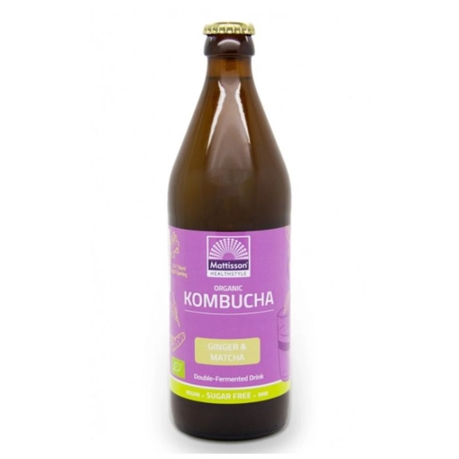 Mattisson Healthstyle Комбуча с Джинджифил & Матча Био, 500 ml