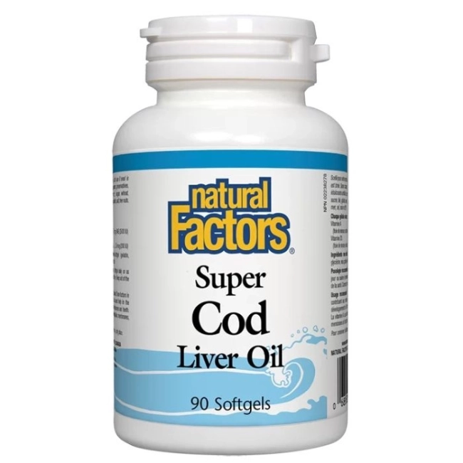 Natural Factors Super Cod Liver Oil/ Черен дроб на треска (масло) 1100 mg х 90 софтгел капсули