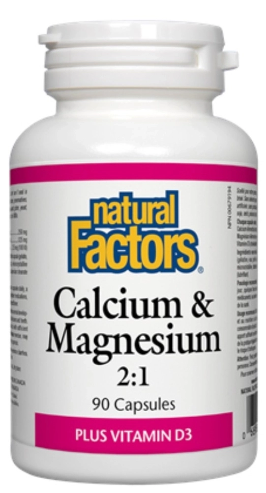 Natural Factors Calcium & Magnesium + Vitamin D3/ Калций и Магнезий + Витамин D3 х 90 капсули
