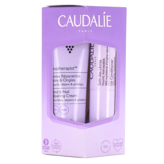 Caudalie Vinotherapist Възстановяващ Крем за ръце и нокти 30 ml + Балсам за устни 4,5 g