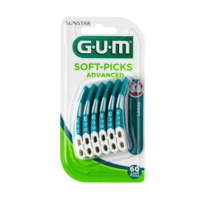 GUM Клечки за зъби с мек накрайник Advanced 60 броя LARGE блистер