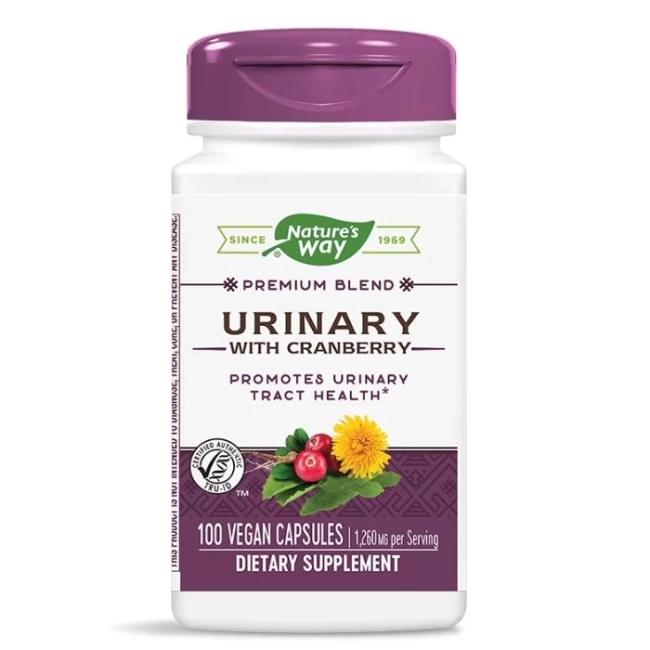 Nature’s Way Инфекции на пикочните пътища - Urinary - премиум формула с червена боровинка и билки, 100 капсули