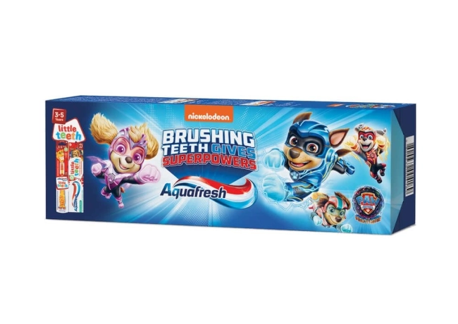 Aquafresh Little Teeth Детска паста за зъби 3-5 г 50 мл + Aquafresh Little Teeth Детска четка за зъби с капаче 3-5 години Комплект