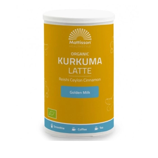 Mattisson Healthstyle Лате Куркума с Рейши и Цейлонска канела Био, 160 g