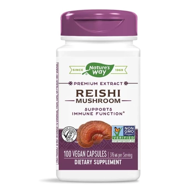 Nature’s Way Рейши - премиум екстракт - Имунитет и мощна невропротекция срещу стреса, 188 mg, 100 капсули