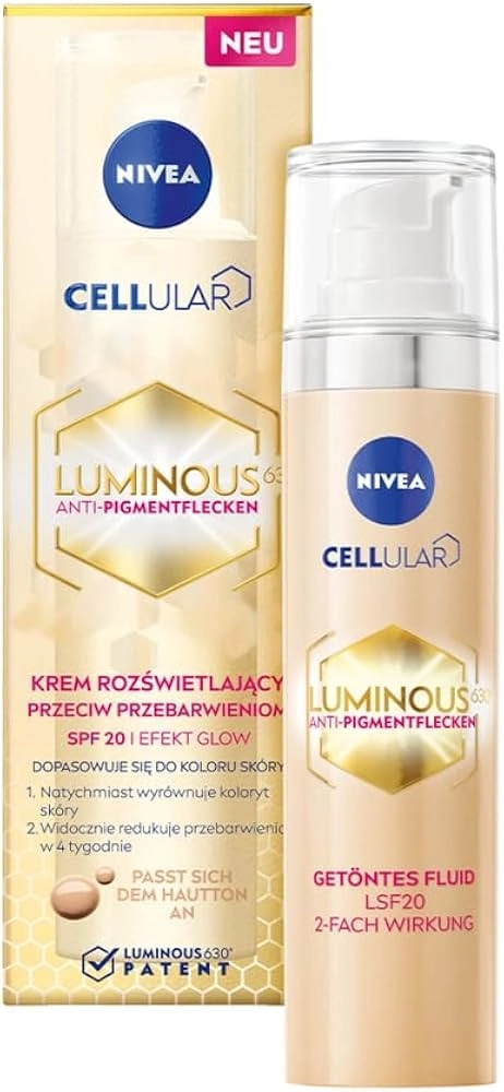 NIVEA CELLULAR LUMINOUS Коригиращ цветен флуид SPF 20, 40 ml