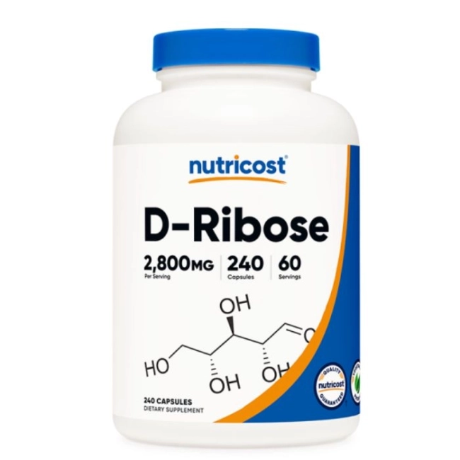 Nutricost Енергия и издръжливост - Д-Рибоза, 2800 mg/240 капсули D-Ribose