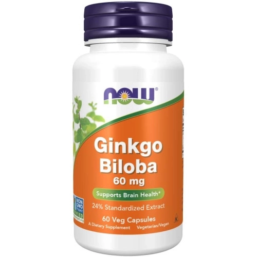 NOW Ginkgo Biloba 60 мг 60 растителни капсули