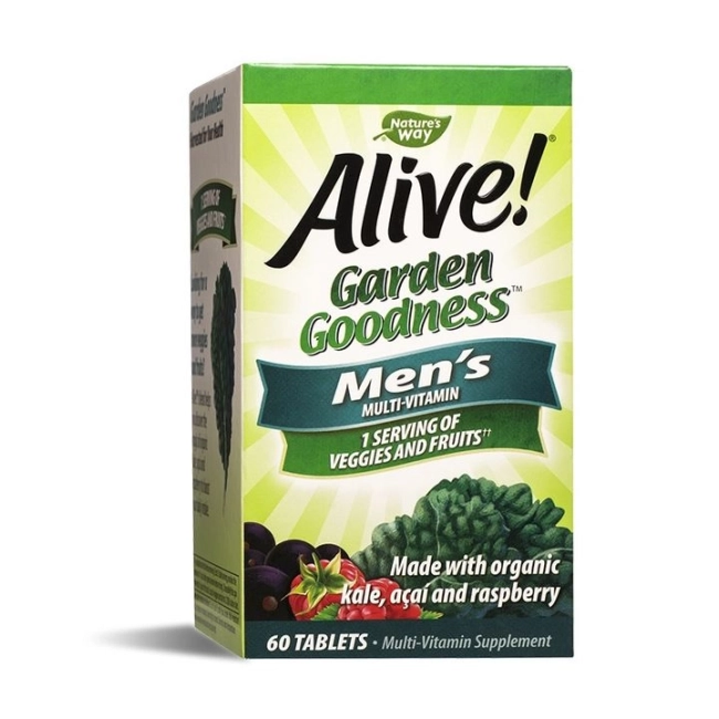 Nature's way Alive Мултивитамини за мъже Алайв - Alive! Garden Goodness™ Men`s Multi-Vitamin, 60 таблетки