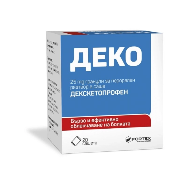 Fortex Деко при болка 25 мг 20 сашета