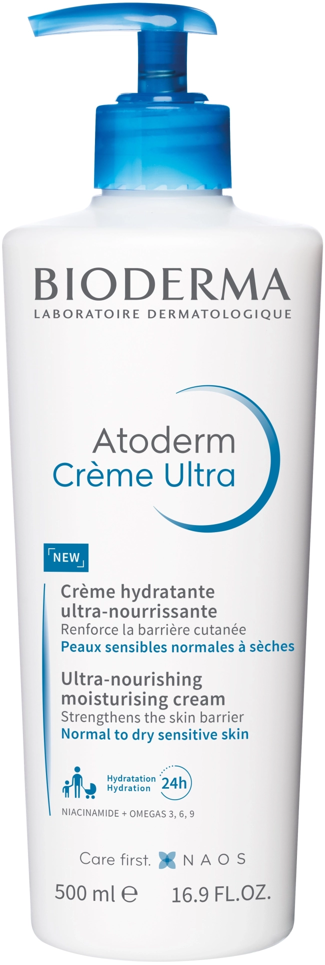 Bioderma Atoderm Ultra Успокояващ хидратиращ крем ултра за лице и тяло с аромат 500 мл
