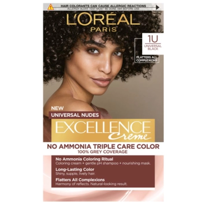 L’Oreal Excellence Universal Nudes Безамонячна боя за коса цвят 1U Black