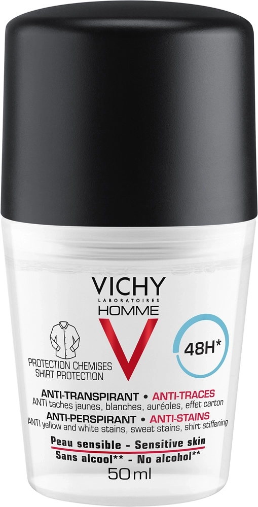 Vichy Homme рол-он дезодорант без петна 48h 50 мл