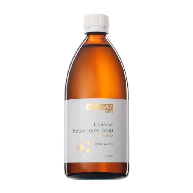 Vitabay MED Kolloidales Gold - Колоидно злато 10 PPM - силно концентрирано (степен на чистота 99,99%), 500 ml