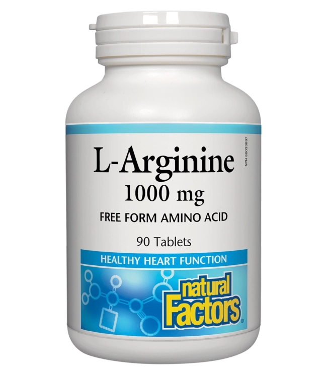 Natural Factors Енергия и мускулна функция - Л-Аргинин, 1000 mg х 90 таблетки