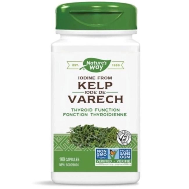 Nature`s Way Kelp Келп – кафяви водорасли - Източник на йод за щитовидната жлеза, 600 mg, 100 капсули