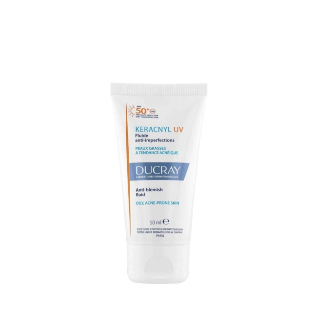 Ducray Keracnyl Слънцезащитен флуид срещу несъвършенства SPF50+ 50 мл